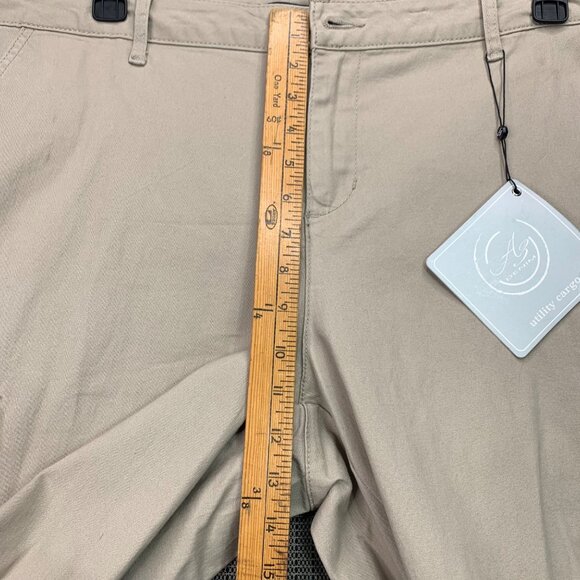 A3 Denim Womens Utility Cargo Pants Beige 18W - Picture 9 of 12